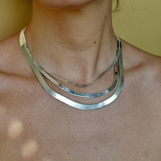 layering herringbone necklaces