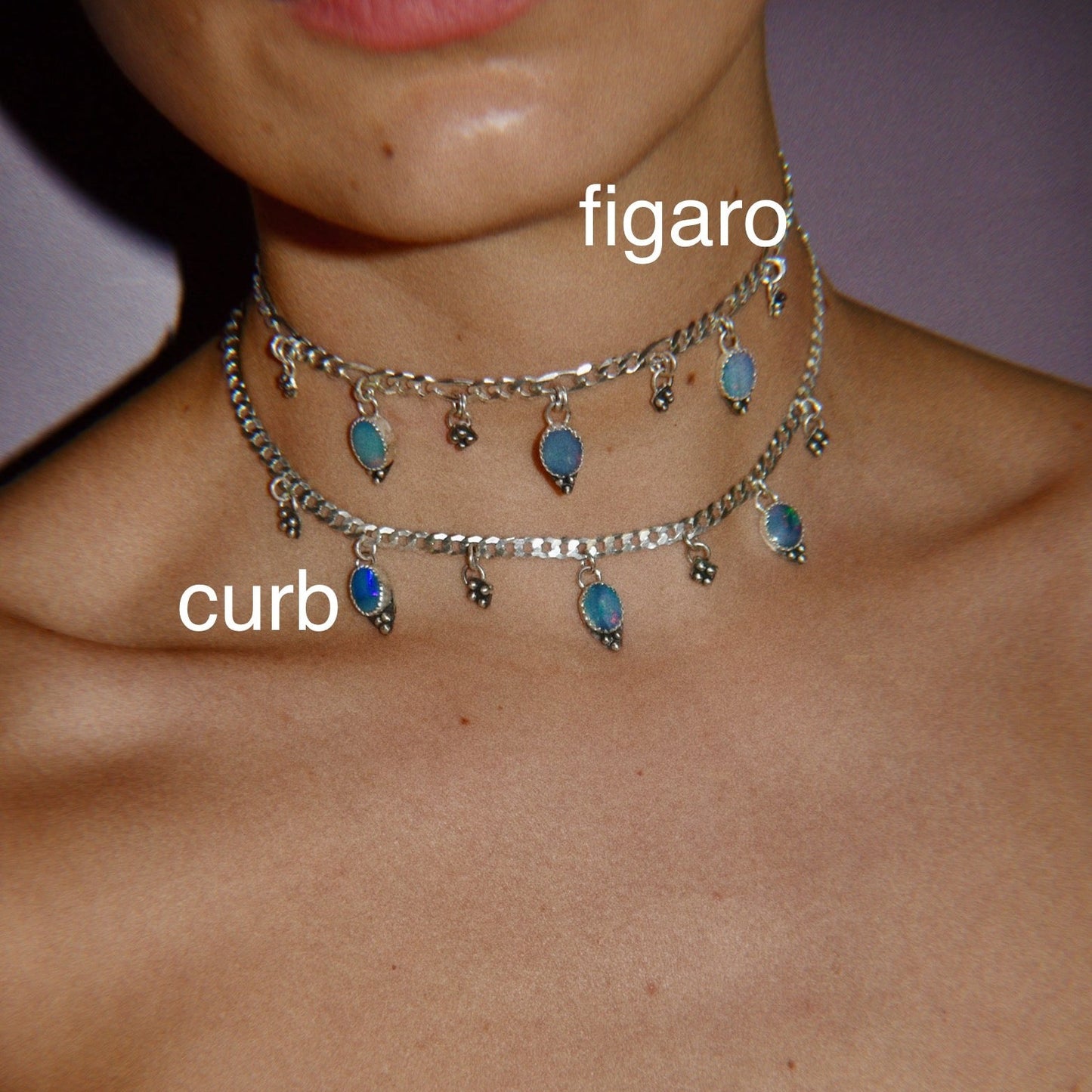 australian opal dots ᠅ choker necklace