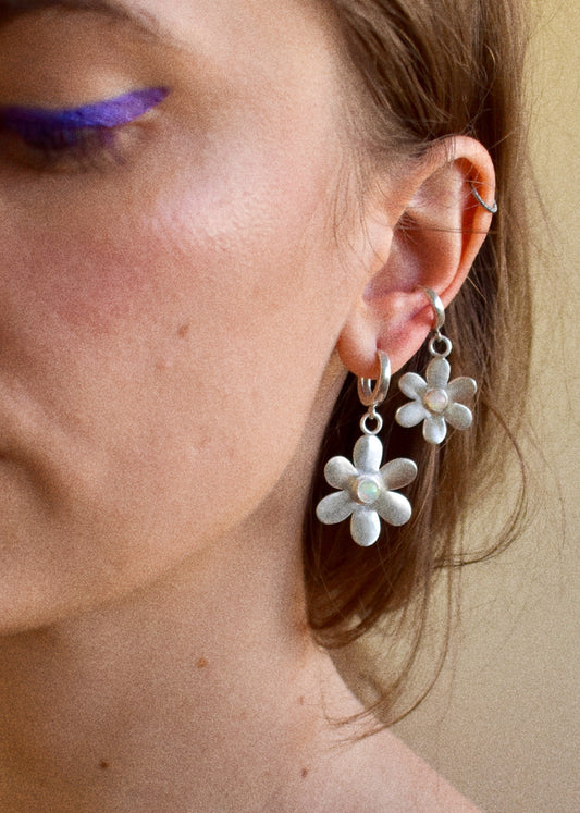 daisy huggie hoops
