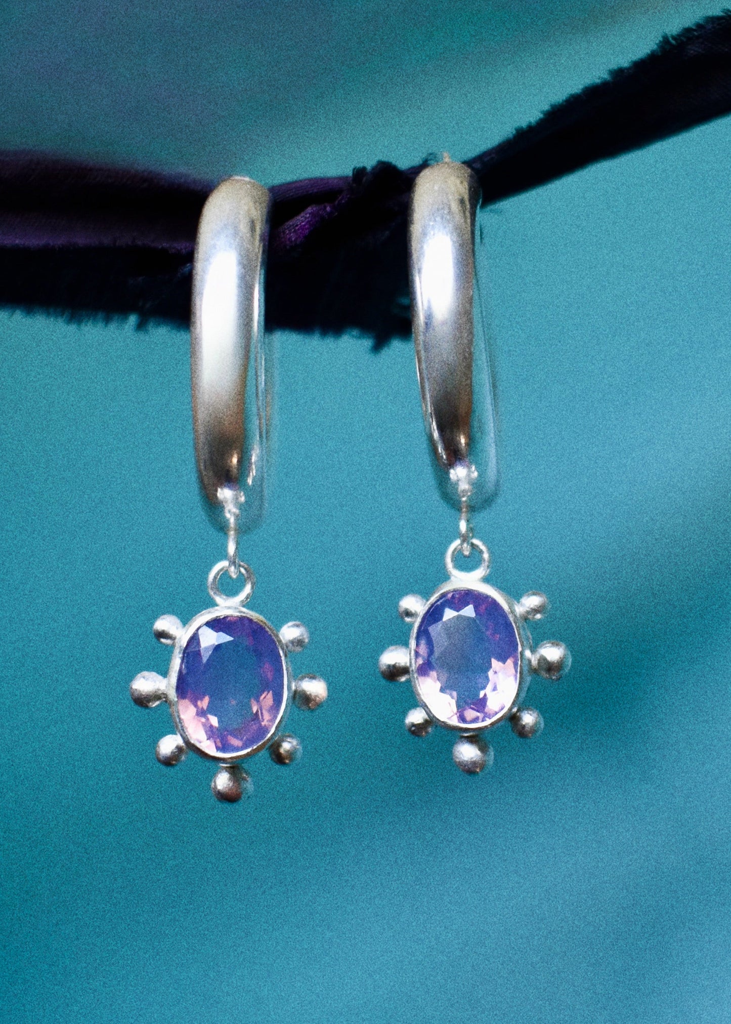portal lavender quartz chunky hoops