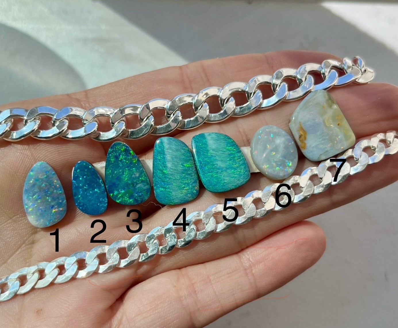 build your own australian opal curb chain choker