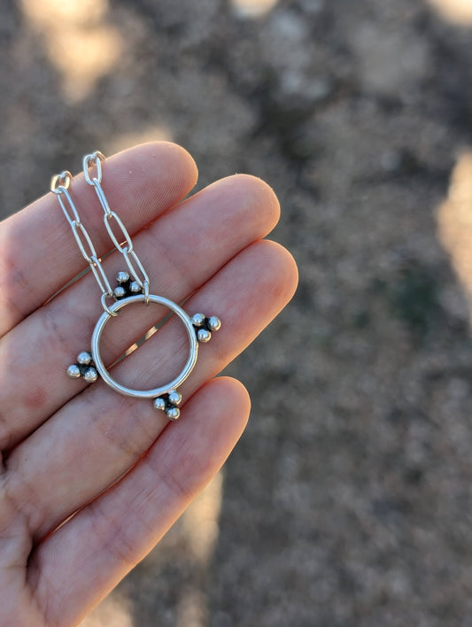 circle & dots charm necklace (large)