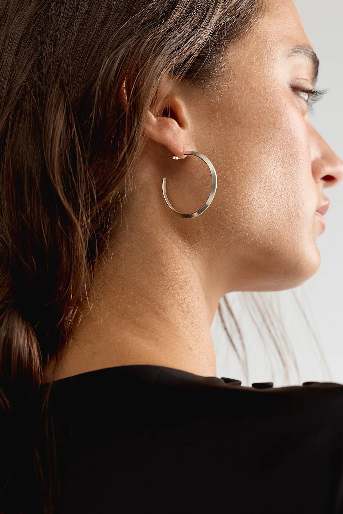 medium silver hoops