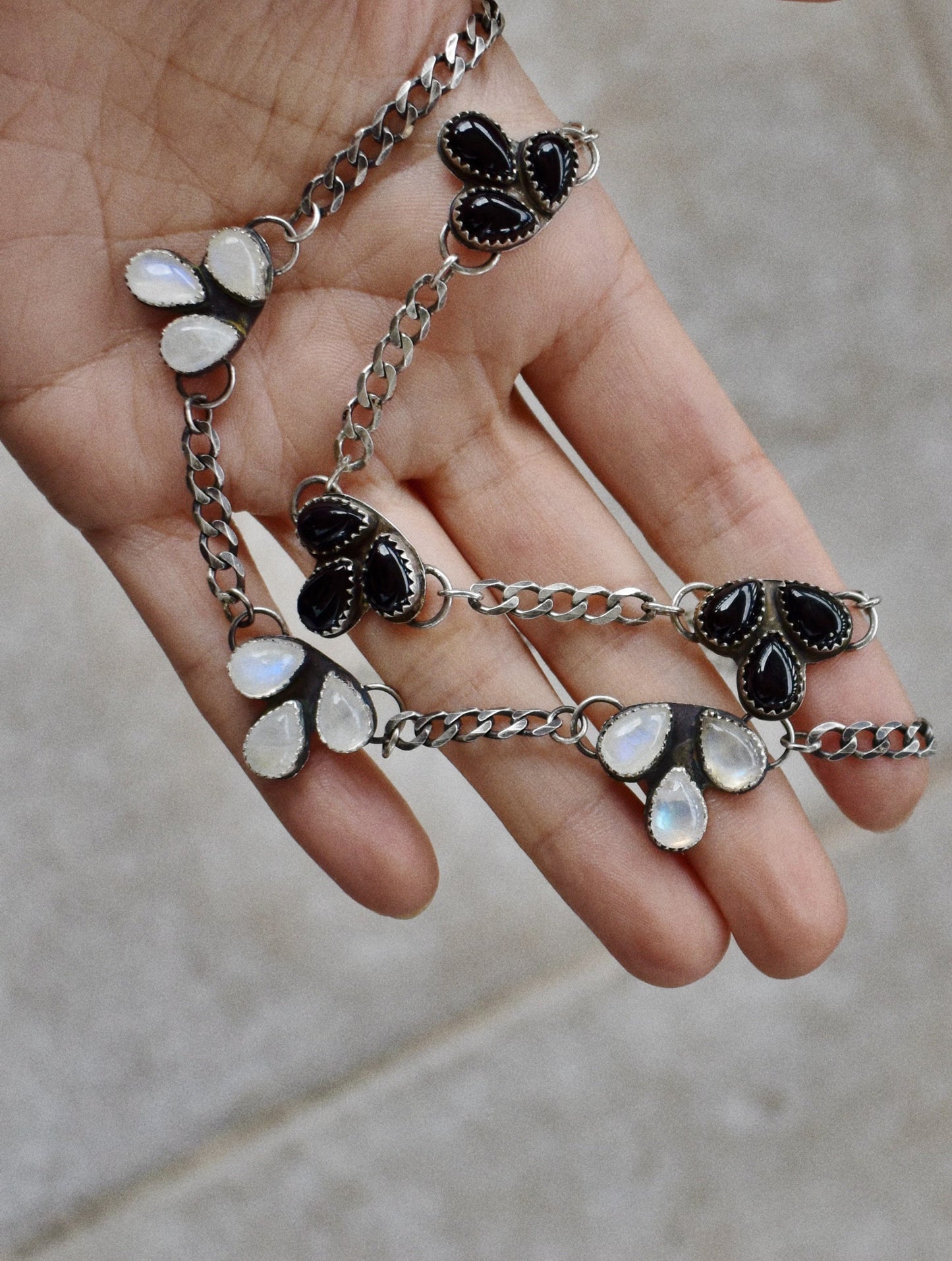 waterfall gemstone necklace