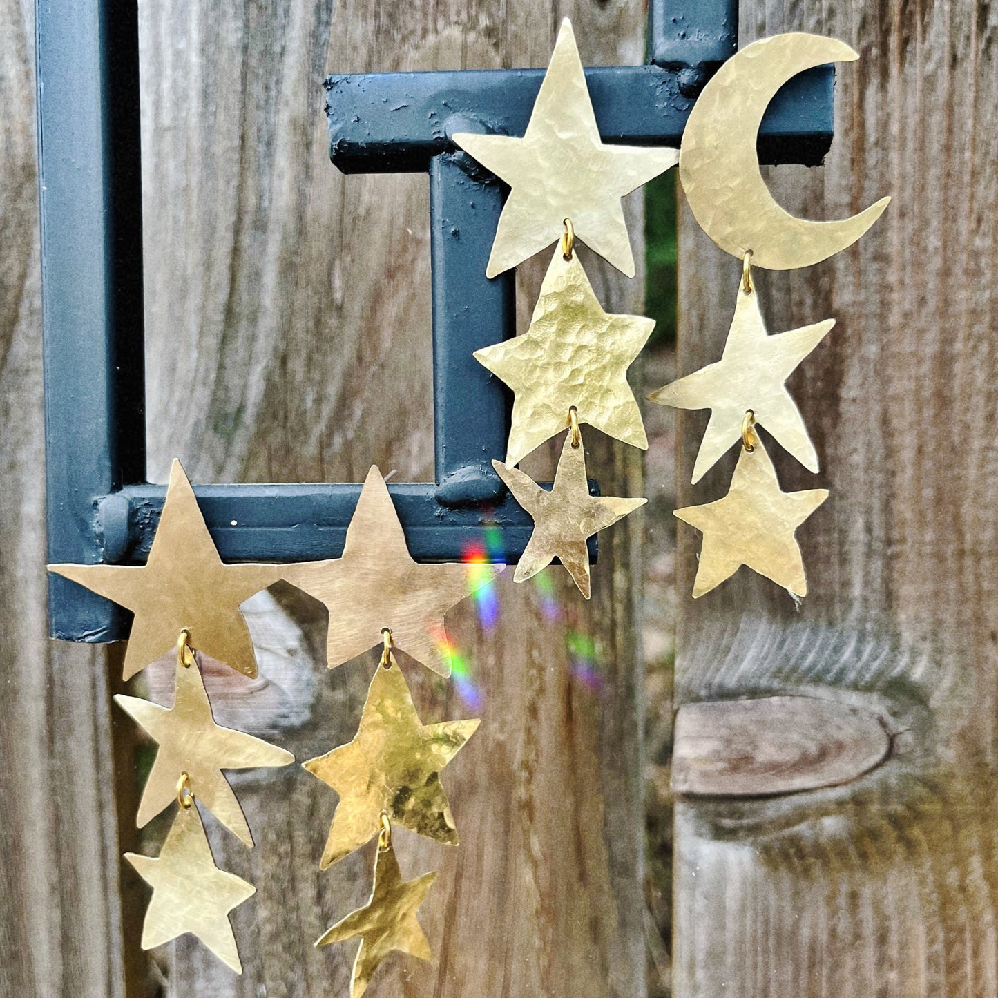 long moon & star dangle earrings - star drop earrings