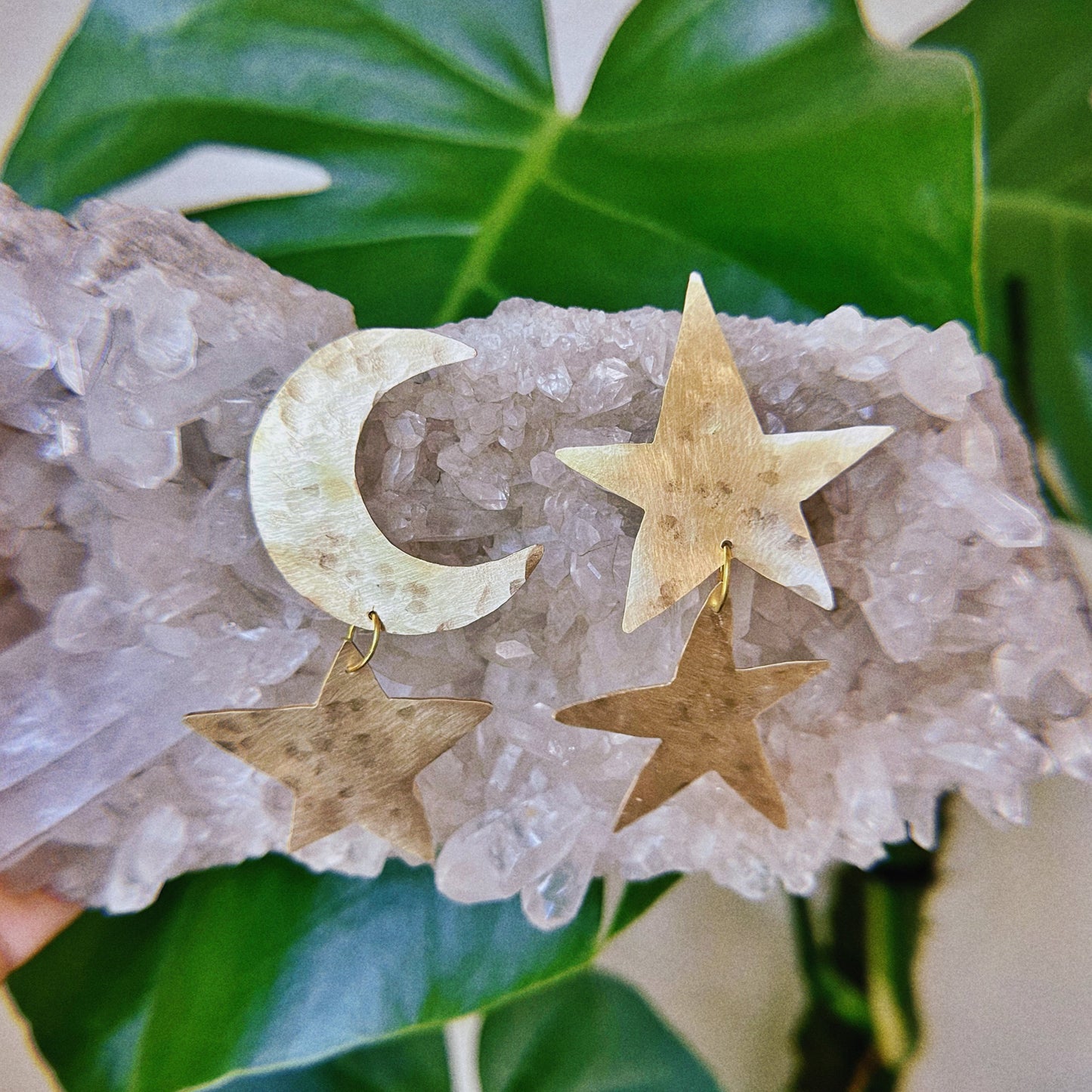 moon & star statement earrings - celestial statement earrings
