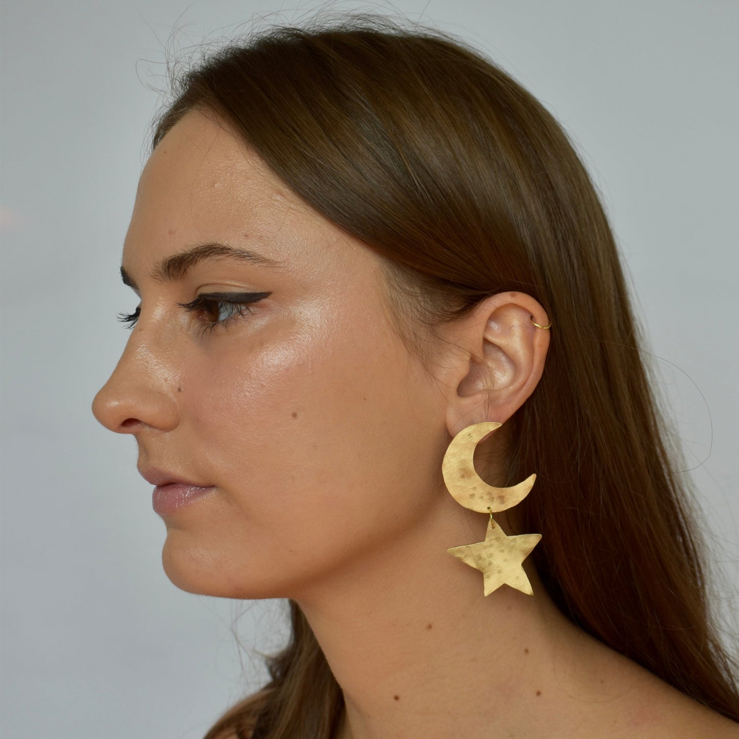 moon & star statement earrings - celestial statement earrings